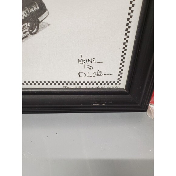Dale Adkins Art Sketch Drawing Framed Print Of Dale Earnhardt Sr & #3 Car - 0227 - Picture 3 of 8